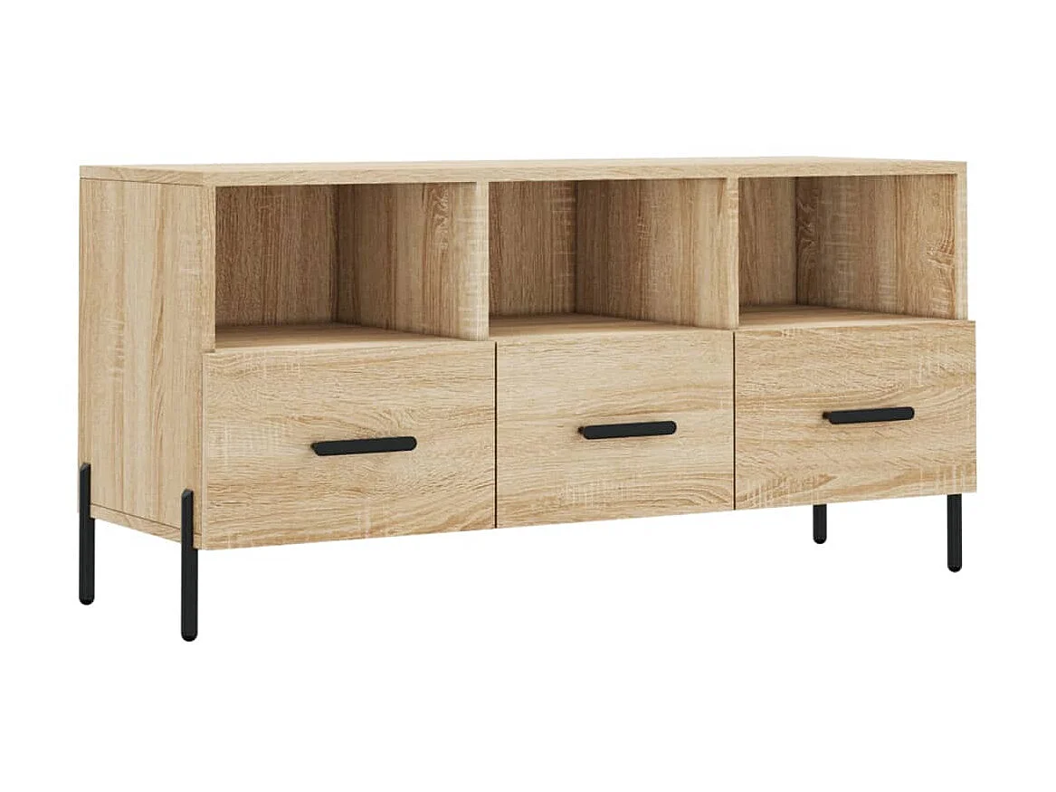 Tv-meubel 102x36x50 cm bewerkt hout sonoma eikenkleurig NL68027