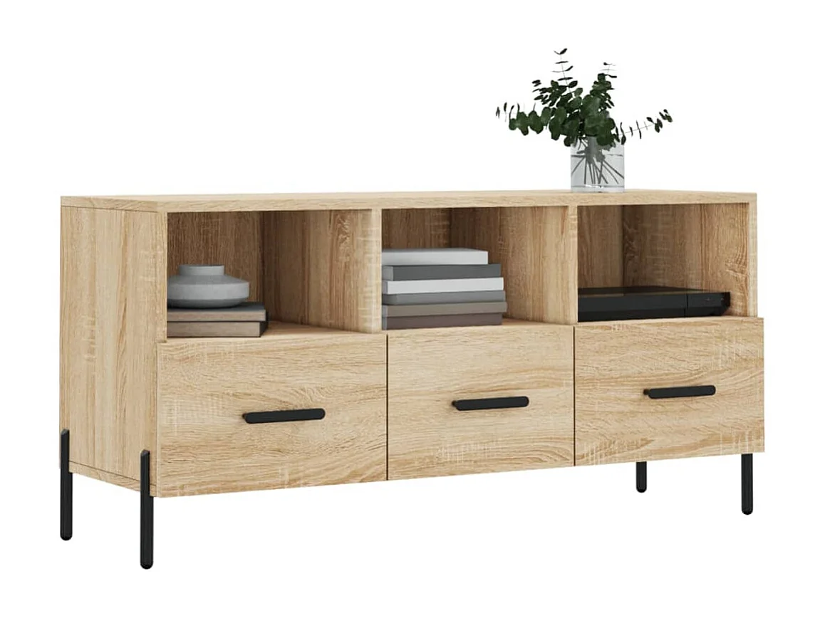 Tv-meubel 102x36x50 cm bewerkt hout sonoma eikenkleurig NL68027