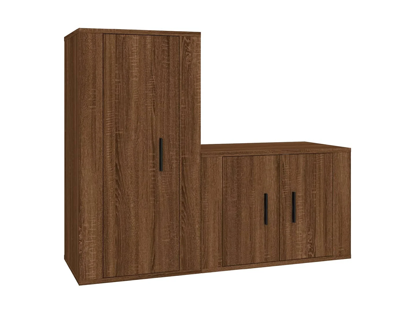 Set de muebles para TV 2 pzas madera contrachapada roble marrón ES84813