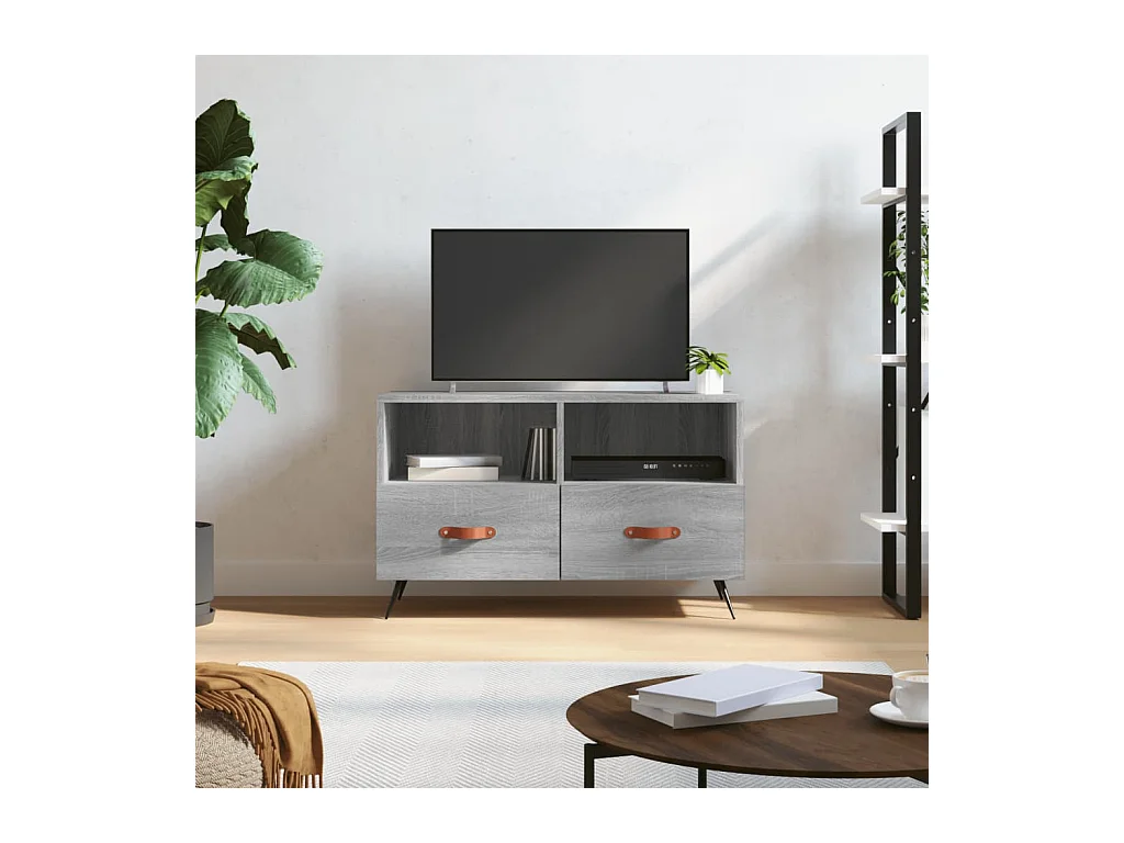 Meuble TV Sonoma BEis 80x36x50 cm Bois d'ingénierie BE51185
