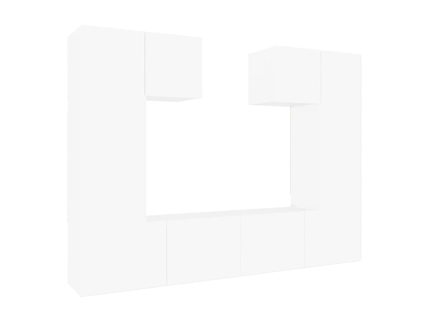 Set de muebles para TV 6 piezas madera contrachapada blanco ES66232