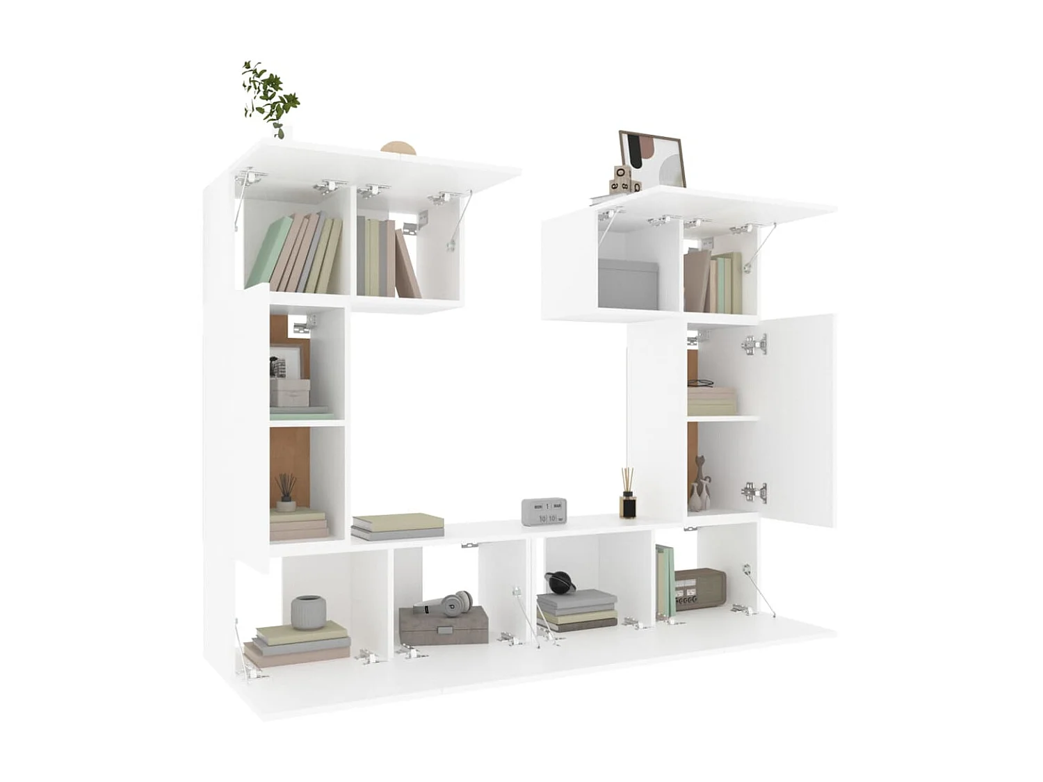 6-tlg. TV-Schrank-Set,TV-Möbel Weiß Holzwerkstoff -gkd532820