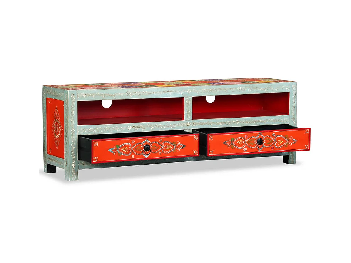 TV-Schrank,TV-Möbel Mangoholz Massiv Handbemalt -gkd957176