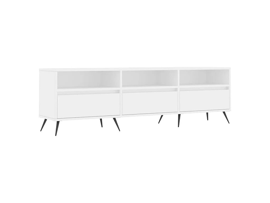 Meuble TV blanc 150x30x44,5 cm bois d'ingénierie BE68928