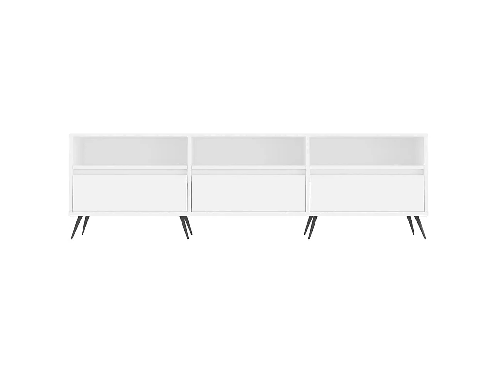 Meuble TV blanc 150x30x44,5 cm bois d'ingénierie BE68928