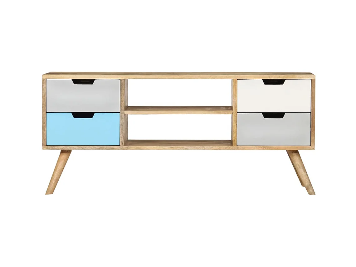 Mueble para TV de madera maciza de mango 110x35x48 cm ES27401