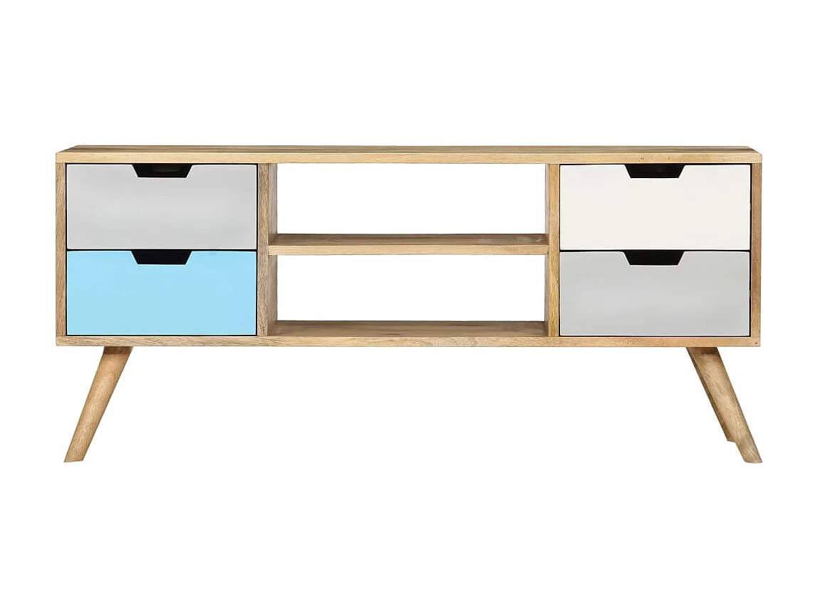 Meuble TV 110x35x48 cm Bois de manguier massif BE52000