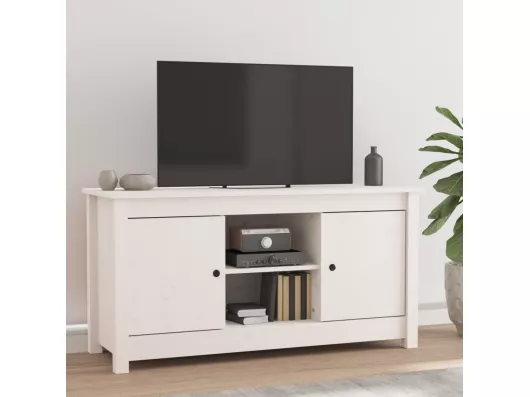 Kauf Unique TV-Schrank,TV-Möbel Weiß 103x36,5x52 cm Massivholz Kiefer -gkd885397