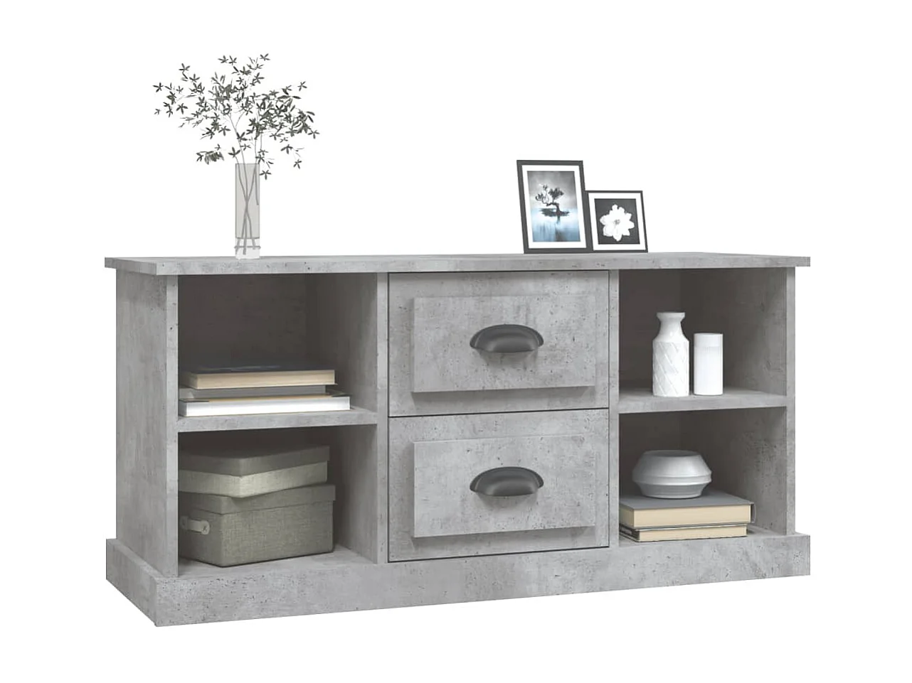 Meuble TV Gris béton 99,5x35,5x48 cm bois d'ingénierie BE18318