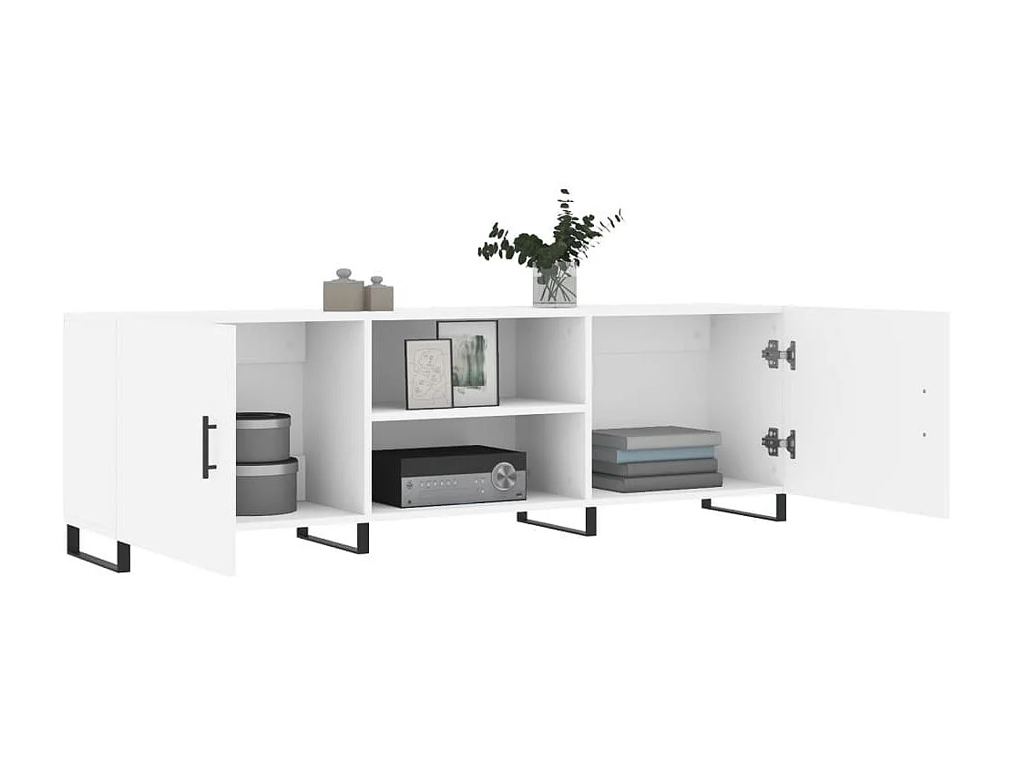 Mueble para TV madera de ingeniería blanco 150x30x50 cm ES91694