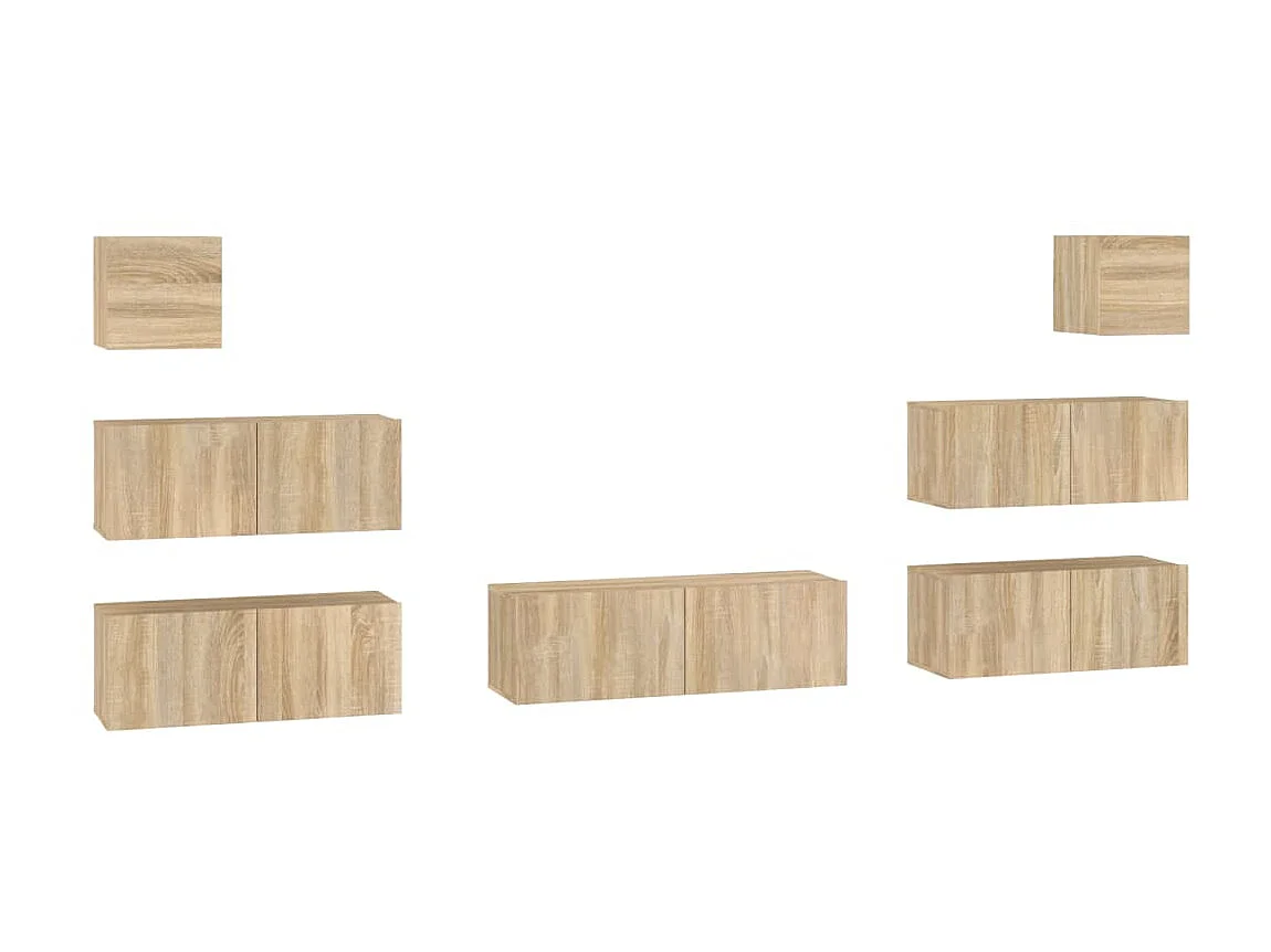 Ensemble de meubles TV 7 pcs Chêne sonoma Bois d'ingénierie BE83231