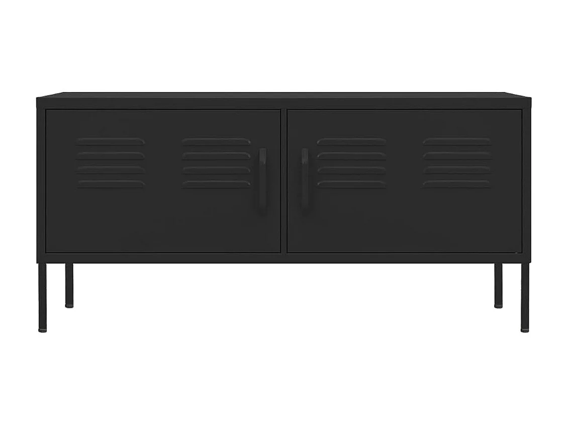 Meuble TV Noir 105x35x50 cm Acier BE50391