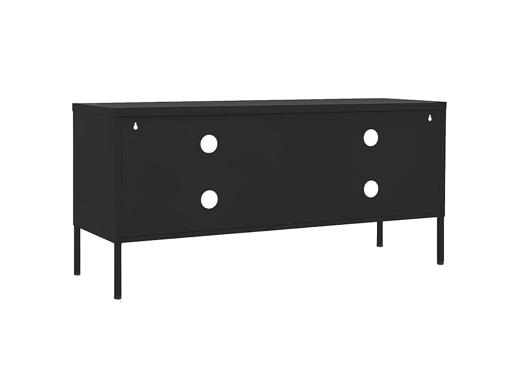 Meuble TV Noir 105x35x50 cm Acier BE50391