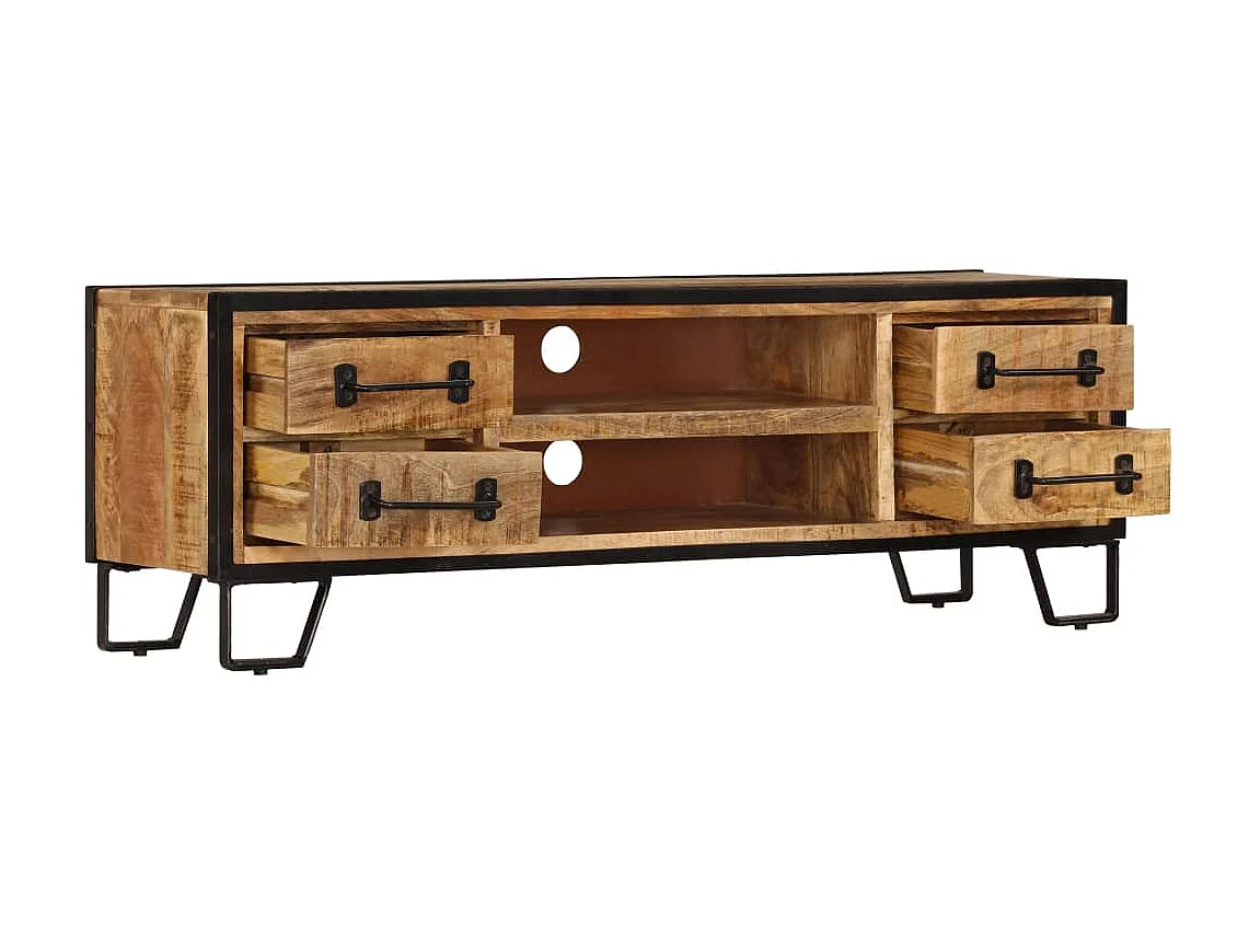 Mobile Porta TV | Armadietto TV con Cassetti 120x30x40 cm Legno Massello Mango