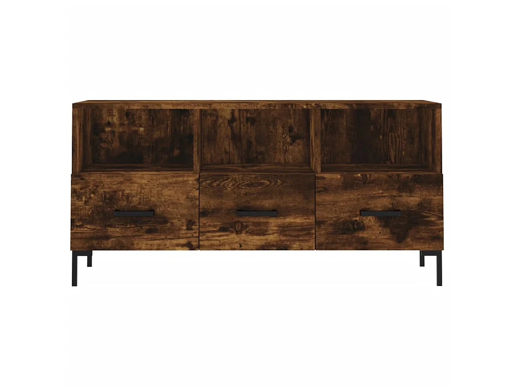 Meuble TV chêne fumé 102x36x50 cm bois d'ingénierie BE34264