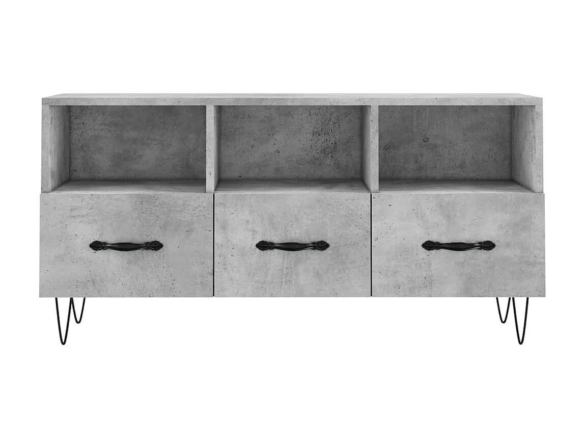 Mueble de TV madera de ingeniería gris hormigón 102x36x50 cm ES64382
