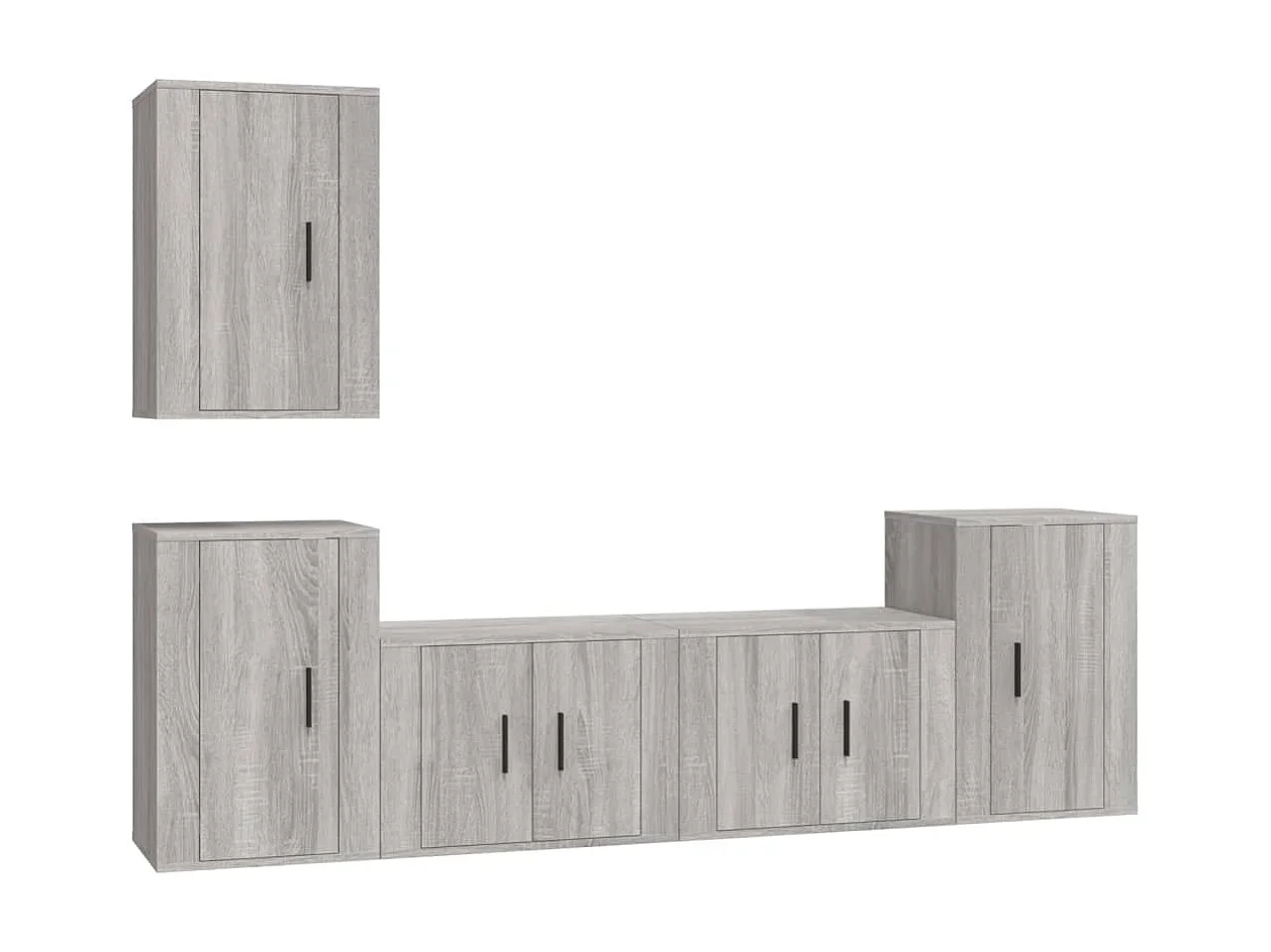 5-tlg. TV-Schrank-Set,TV-Möbel Grau Sonoma Holzwerkstoff -gkd706392