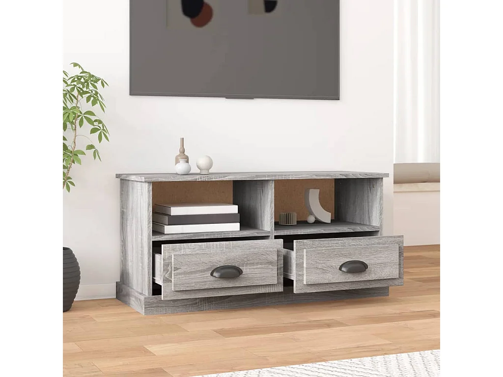 Tv-meubel 93x35,5x45 cm bewerkt hout grijs sonoma eikenkleurig NL520661