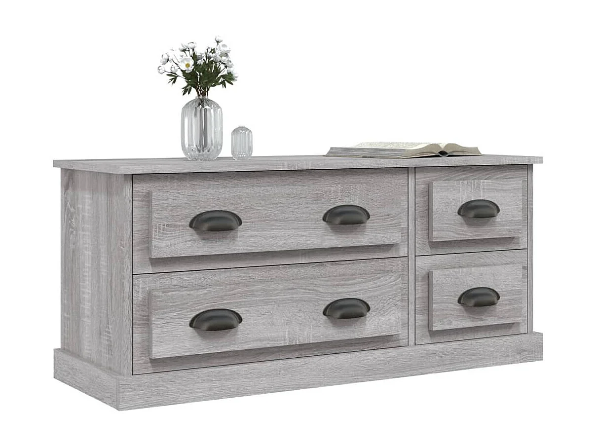 Meuble TV Sonoma gris 100x35,5x45 cm bois d'ingénierie BE13535