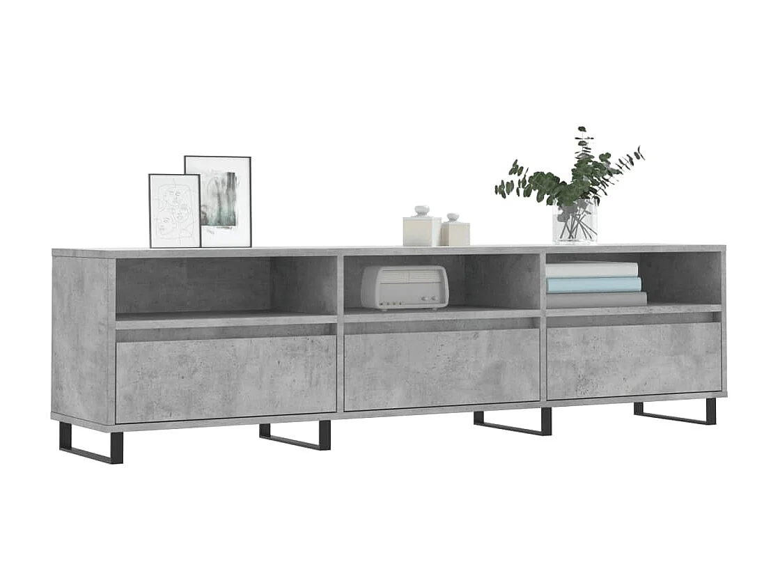 TV-Schrank,TV-Möbel Betongrau 150x30x44,5 cm Holzwerkstoff -gkd19186