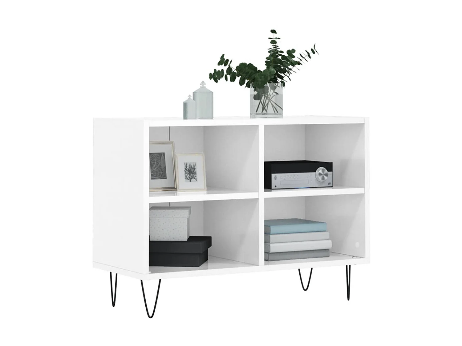 Móvel de TV 69,5x30x50 cm derivados de madeira branco brilhante PT613111