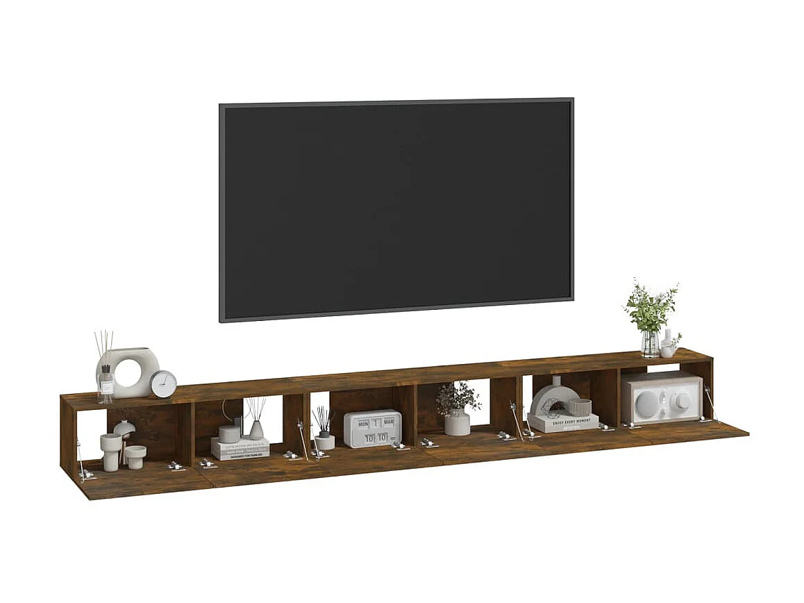 Ensemble de meubles TV 3 pcs Chêne fumé Bois d'ingénierie BE75415