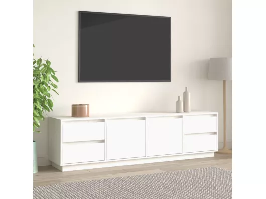 Kauf Unique TV-Schrank,TV-Möbel Weiß 176x37x47,5 cm Massivholz Kiefer -gkd102839