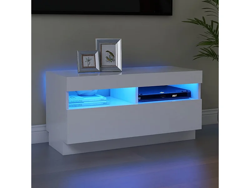 Mueble para TV con luces LED blanco 80x35x40 cm ES78912
