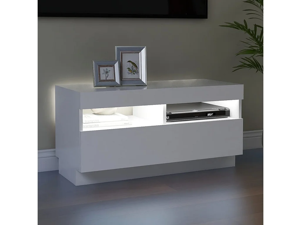 Tv-meubel met LED-verlichting 80x35x40 cm wit NL381922