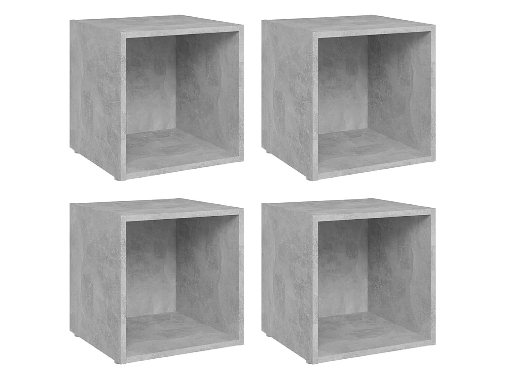 4 Stk.TV-Schränke,TV-Möbel Betongrau 37x35x37 cm Holzwerkstoff -gkd611635