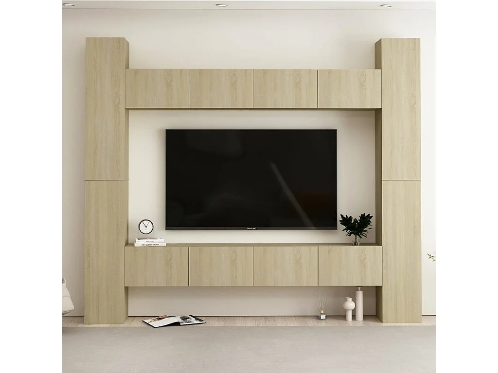 Ensemble de meubles TV 8 pcs Chêne sonoma Bois d'ingénierie BE66921