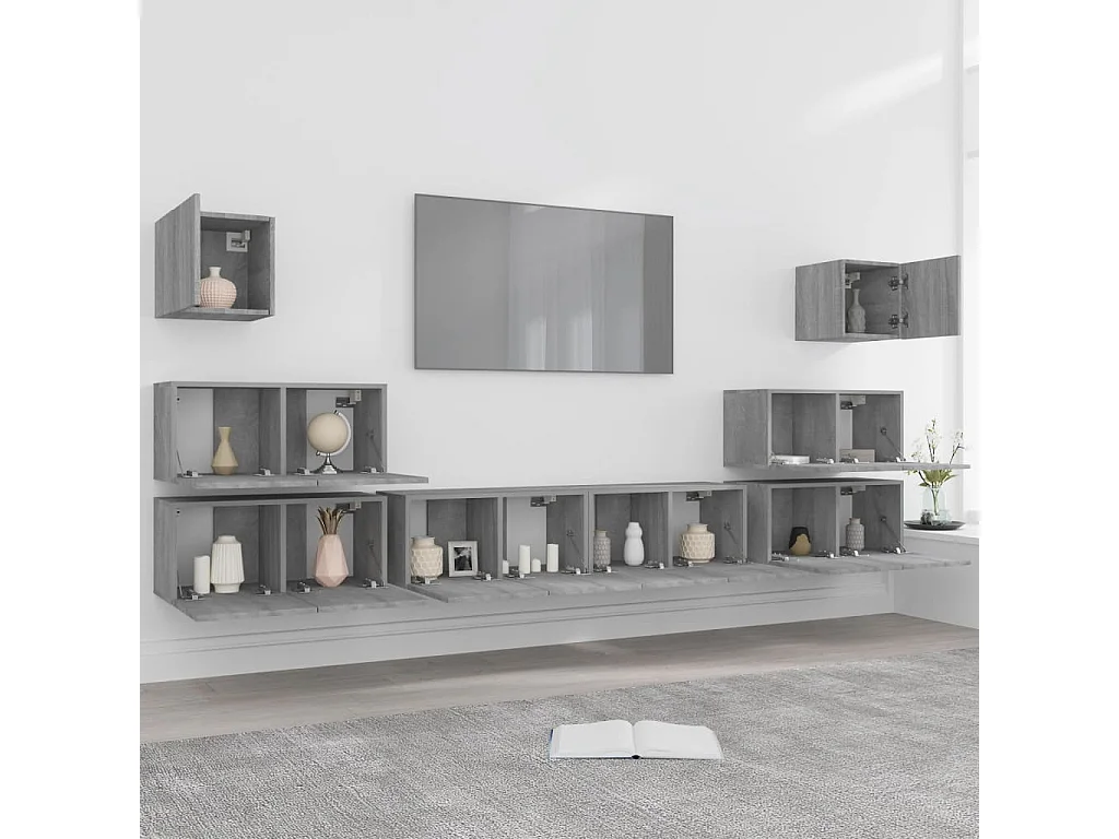 Ensemble de Meubles TV 8 pcs Sonoma gris Bois d'ingénierie GR77533