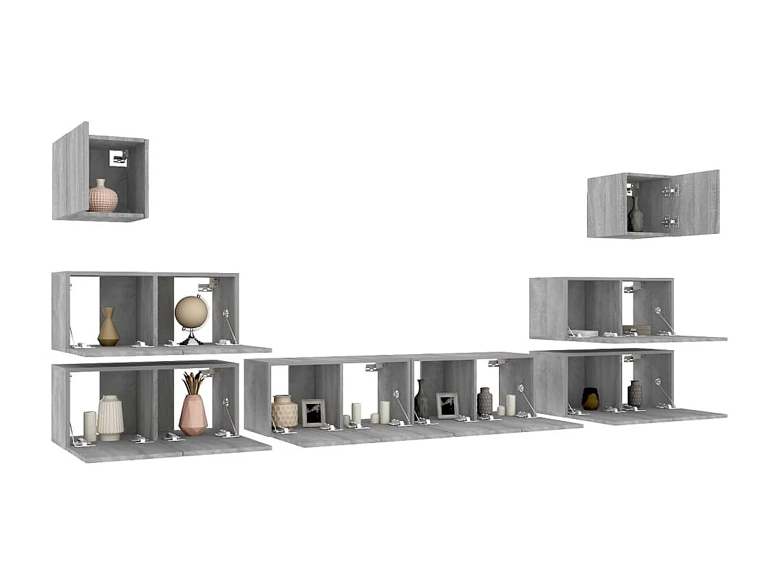 Ensemble de Meubles TV 8 pcs Sonoma gris Bois d'ingénierie GR77533