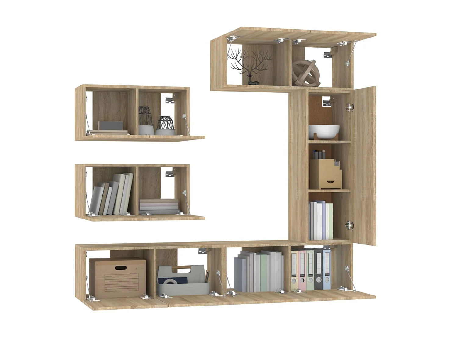 Ensemble de meubles TV 6 pcs Chêne sonoma Bois d'ingénierie BE77868