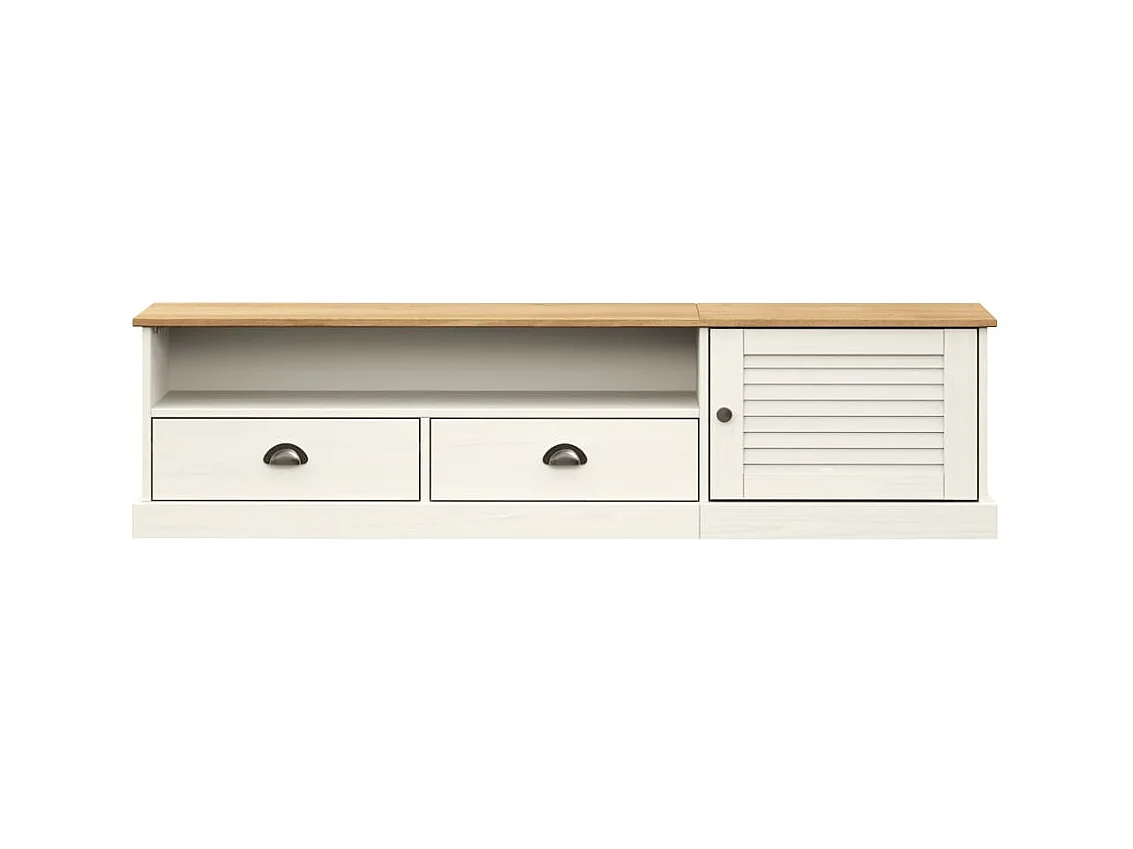 TV-Schrank,TV-Möbel VIGO Weiß 156x40x40 cm Massivholz Kiefer -gkd151591