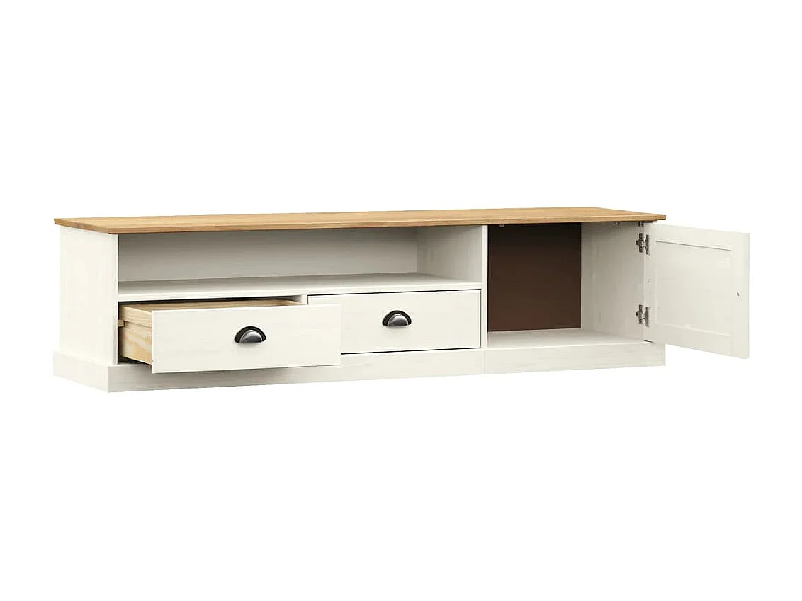TV-Schrank,TV-Möbel VIGO Weiß 156x40x40 cm Massivholz Kiefer -gkd151591