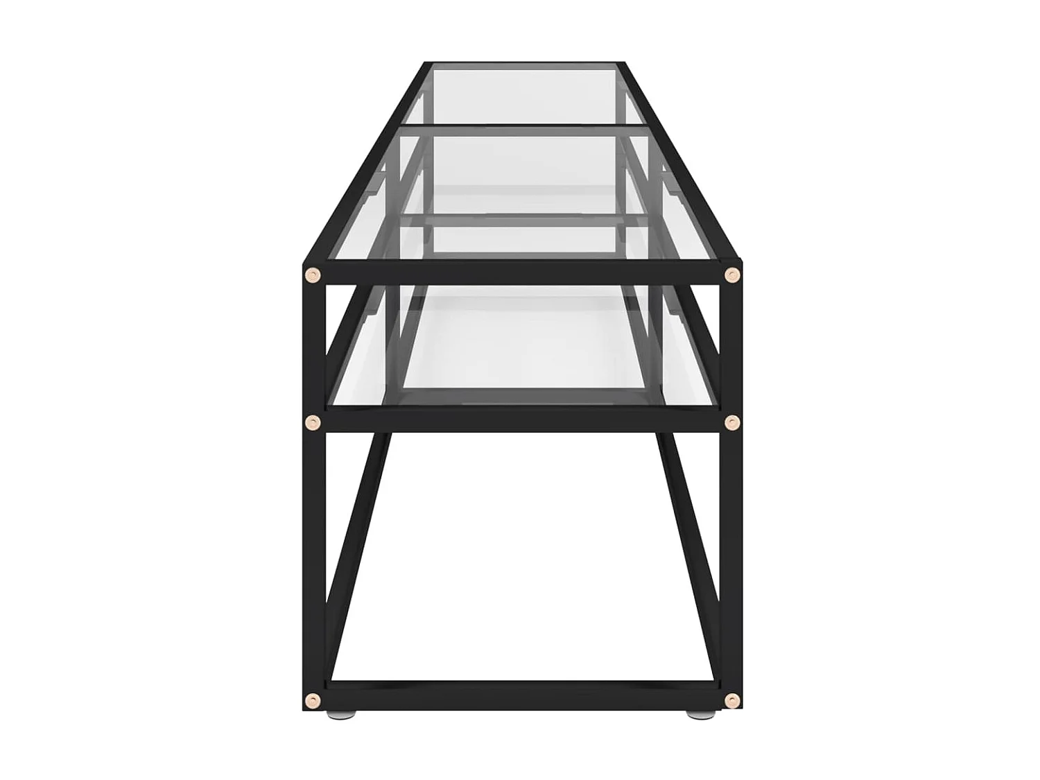 Meuble TV transparent 200x40x40,5 cm verre trempé BE46556