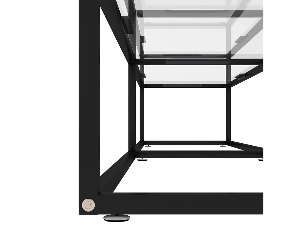Meuble TV transparent 200x40x40,5 cm verre trempé BE46556