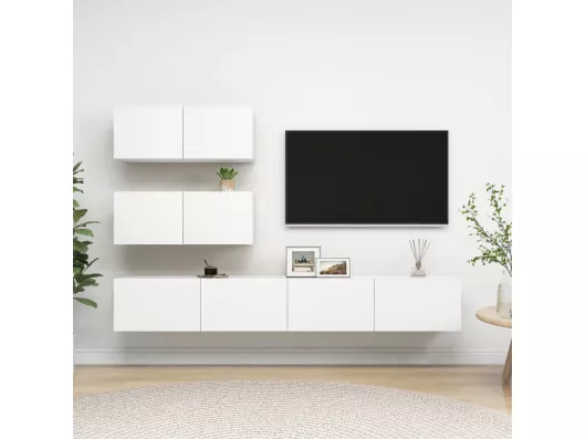 Kauf Unique 4-tlg. TV-Schrank-Set,TV-Möbel Weiß Holzwerkstoff -gkd26162