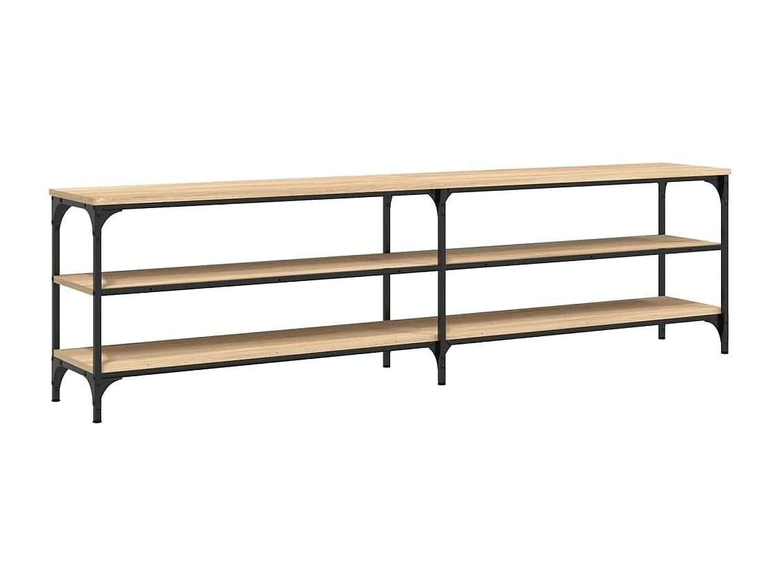 Meuble TV chêne sonoma 180x30x50 cm bois d'ingénierie et métal BE46945