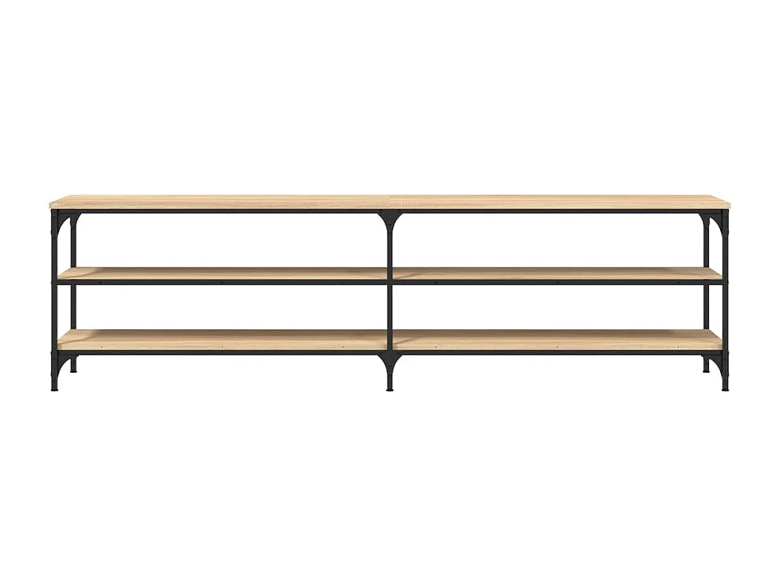 Meuble TV chêne sonoma 180x30x50 cm bois d'ingénierie et métal BE46945