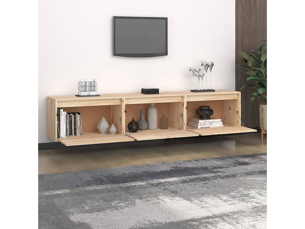 3 pcs Meubles TV Bois massif de pin BE61577