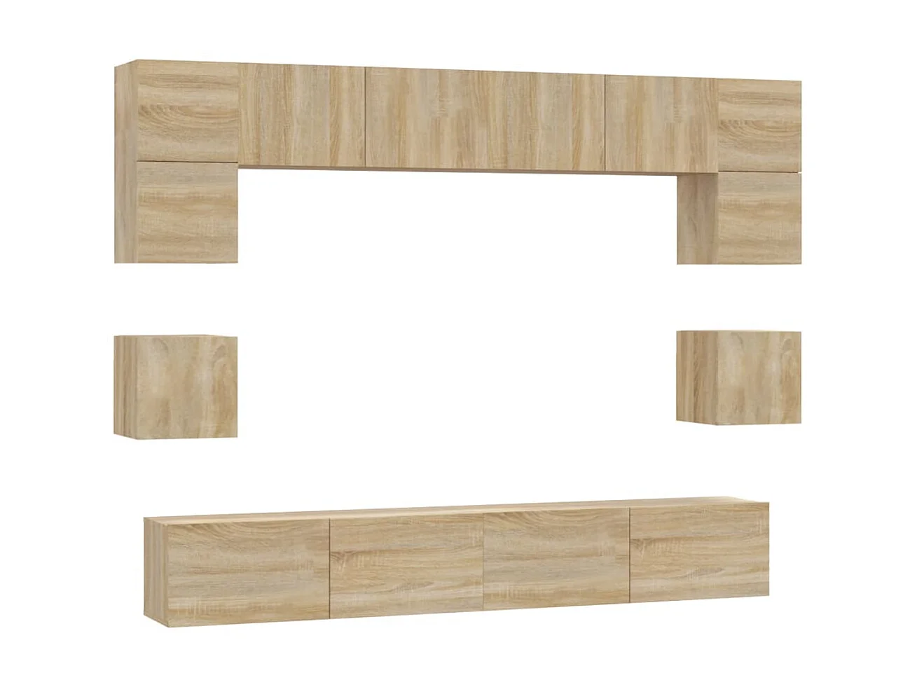 8-tlg. TV-Schrank-Set,TV-Möbel Sonoma-Eiche Holzwerkstoff -gkd516011