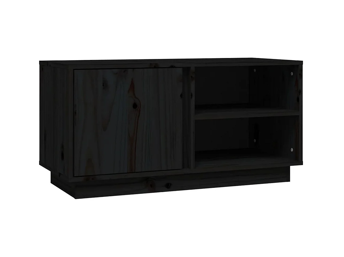 Tv-meubel 80x35x40,5 cm massief grenenhout zwart NL246242