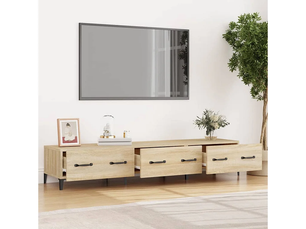 Tv-meubel 150x34,5x30 cm bewerkt hout sonoma eikenkleurig NL85435