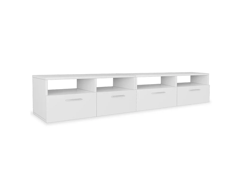 2 pcs Meubles TV Bois d’ingénierie 95x35x36 cm Blanc BE65452