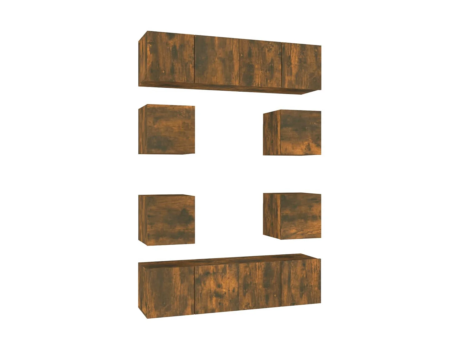 8-tlg. TV-Schrank-Set,TV-Möbel Räuchereiche Holzwerkstoff -gkd463292