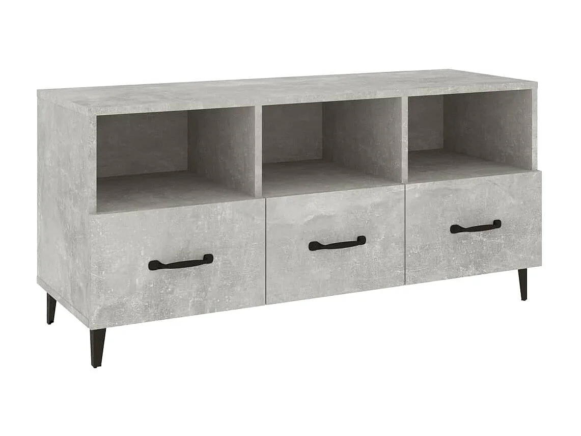 Meuble TV Gris béton 102x35x50 cm Bois d'ingénierie BE96660