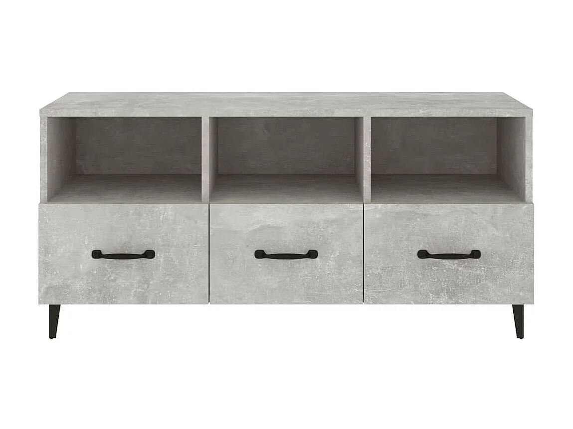 Meuble TV Gris béton 102x35x50 cm Bois d'ingénierie BE96660