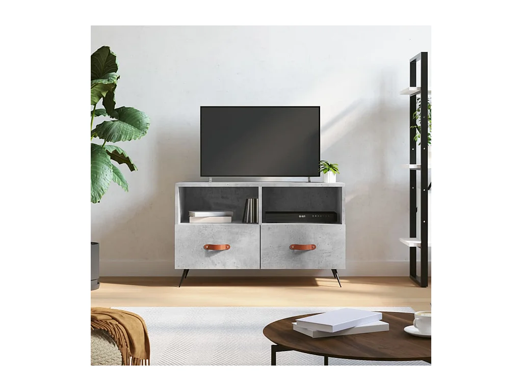 Meuble TV BEis béton 80x36x50 cm Bois d'ingénierie BE67070